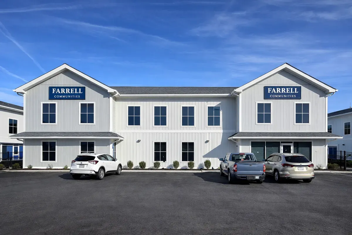 White storage facility building in Bridgehampton, NY.